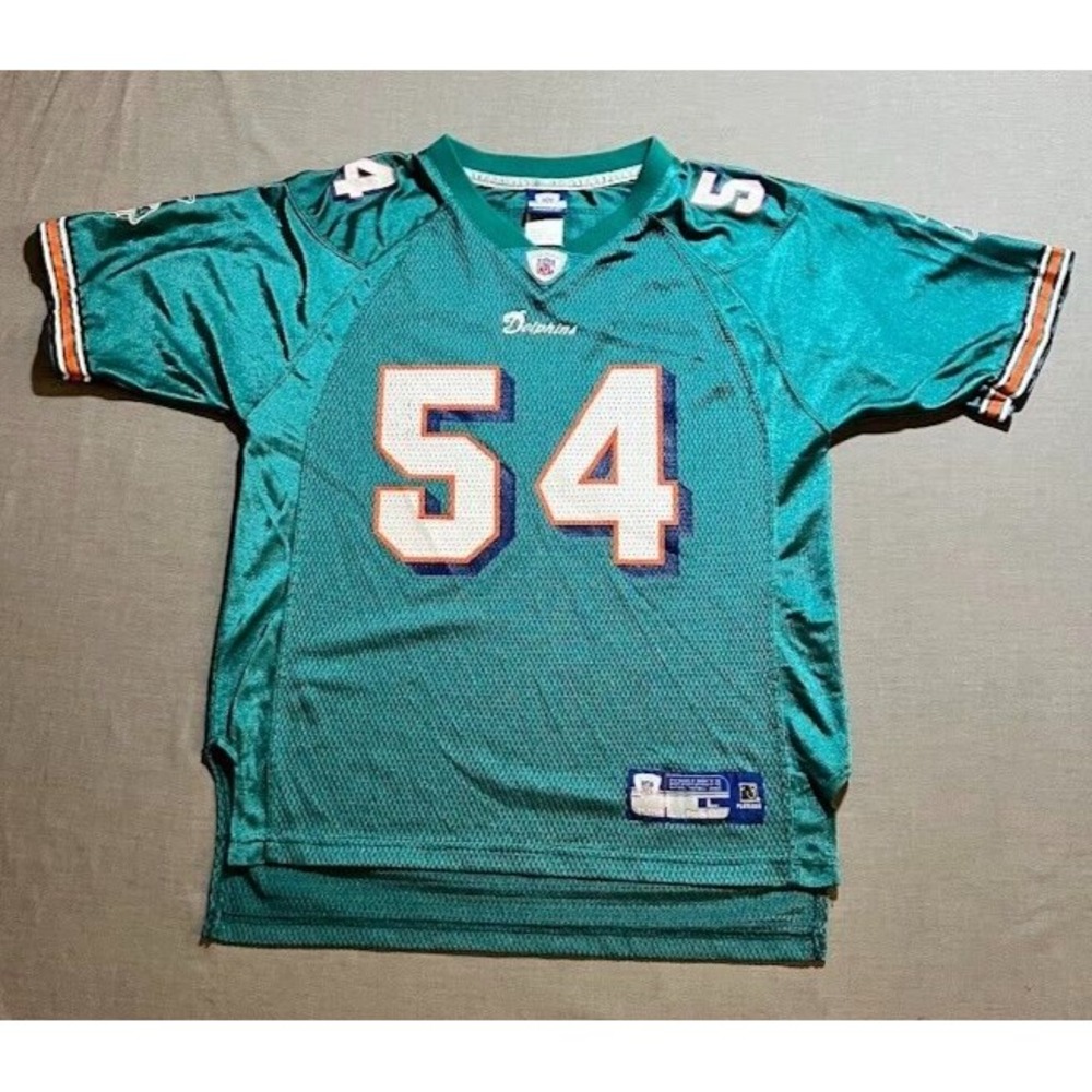 Miami Dolphins Z.Thomas #54 Reebok Jersey Boys Large Blue Short Sleeve.